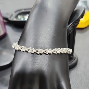 VINTAGE 925 STERLING SILVER NINA RICCI for AVON  BRACELET with CRYSTAL ACCENTS